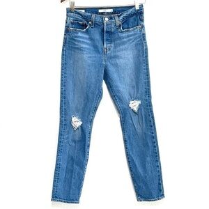 Levi's Premium Woman Wedge Distress Ripped Denim Jeans Size 26